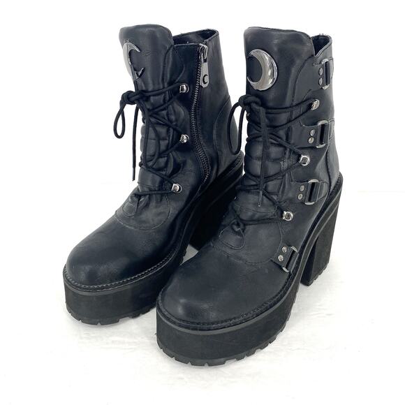 Killstar Broom Rider Black Platform High Heel Boot Women's Size 9 - Picture 10 of 10